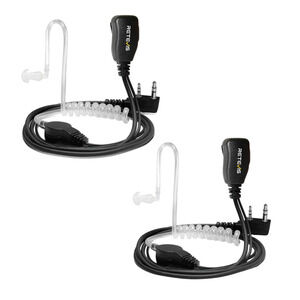 2 Pack Retevis EAK001 Walkie Talkies Earpiece w/ Mic 2 Pin Acoustic Tube Headset